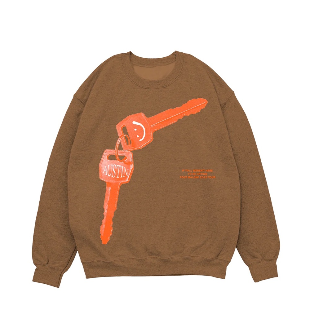 Bravado Brown Sweatshirt with Orange Key Graphic